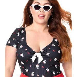 Unique Vintage Hello Kitty Rosemary Top 5X 26 NWOT